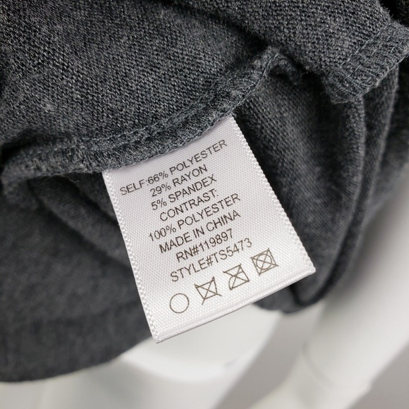 COLLECTIVE CONCEPTS Gray Ribbon Pockets Tie Front Short Sleeve Top Shirt Size M - Picture 6 of 7